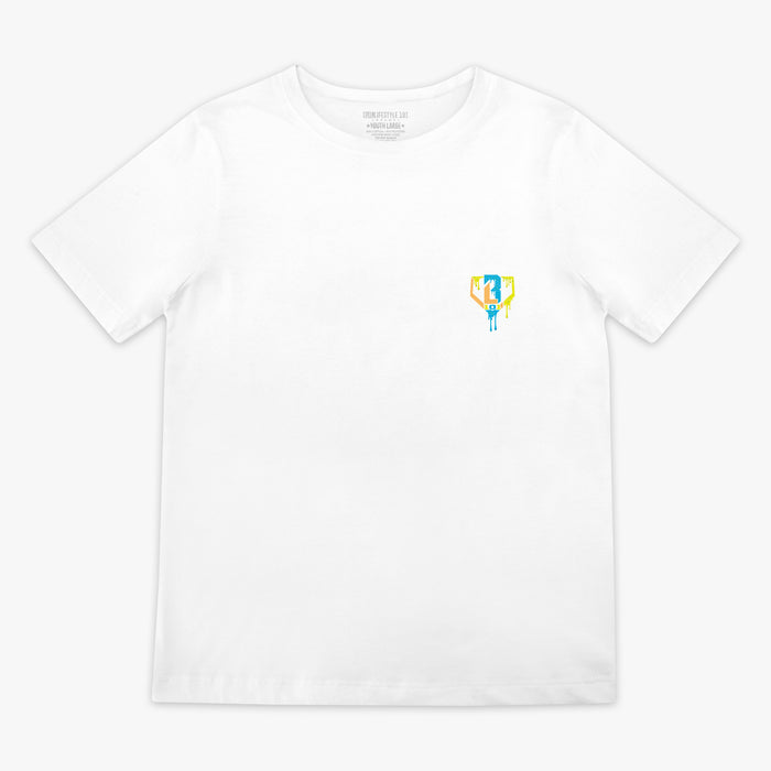 White Ice Cream Blueberry Lemonade youth graphic tee — front view