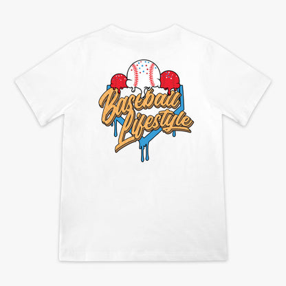 Red, white & blue Ice Cream USA youth graphic tee — back view