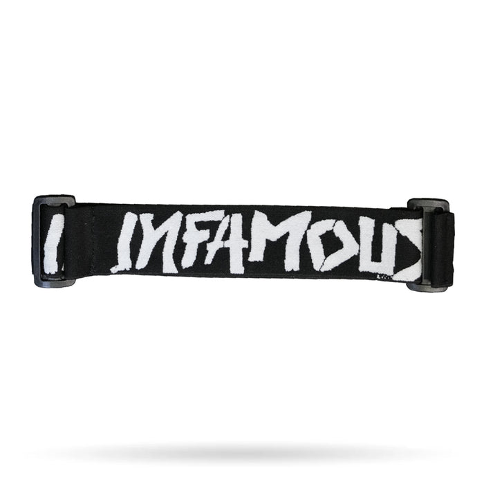 INFAMOUS™ SPRAY WHITE LOGO GOGGLE STRAP – LIMITED EDITION