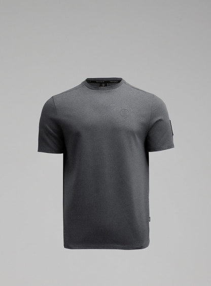 Hem Cut Out Image of Insignia T-Shirt - Black Mark In Charcoal Grey (GM)