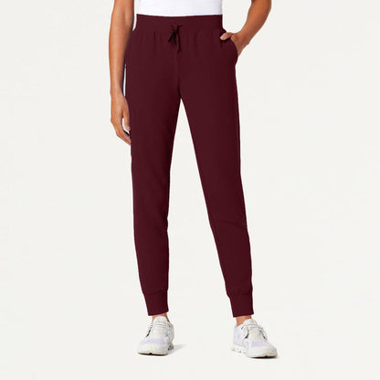 JAANUU Silex Knit - Waist Scrub Jogger Burgundy - Get Scrubbed