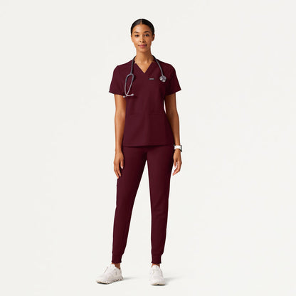 JAANUU Silex Knit - Waist Scrub Jogger Burgundy - Get Scrubbed