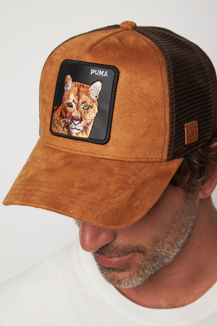 Jockey Puma Con Causa Gamuza Café Parche Negro
