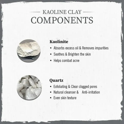Kaolin Clay Powder Face Pack For Women & Men, Brightening + Absorbs Excess Oil - Keya Seth Aromatherapy