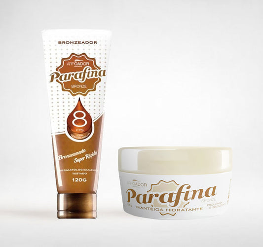 Kit Bronze Prolongado - Parafina FPS 8 + Manteiga Hidratante + Necessaire + Toalha