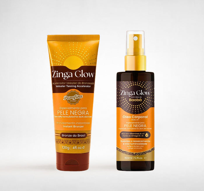 Kit Zinga Dupla Intensa - Óleo Hidratante Baobá + Acelerador de Bronzeado