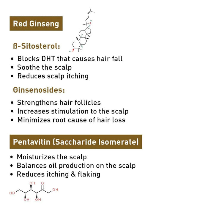 Korean Red Ginseng Hair Growth Shampoo, Blocks DHT, Pentavitin, Decyl Glucoside + Conditioners, Hydration Nourishes Hair & Scalp - Keya Seth Aromatherapy