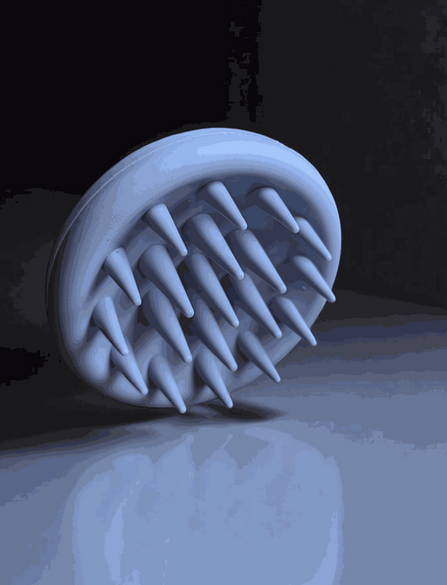 Krullur.is Scalp Massage Brush with soft silicone bristles for healthy scalp cleaning and hair growth stimulation