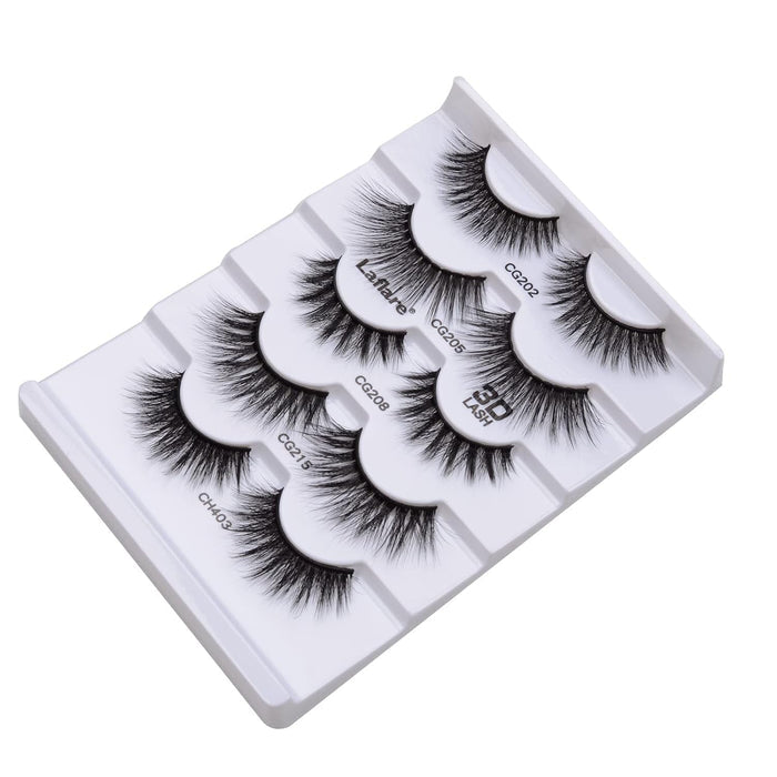 Laflare 3D Cashmere Eyelashes Value Pack 5 Pairs - ikatehouse