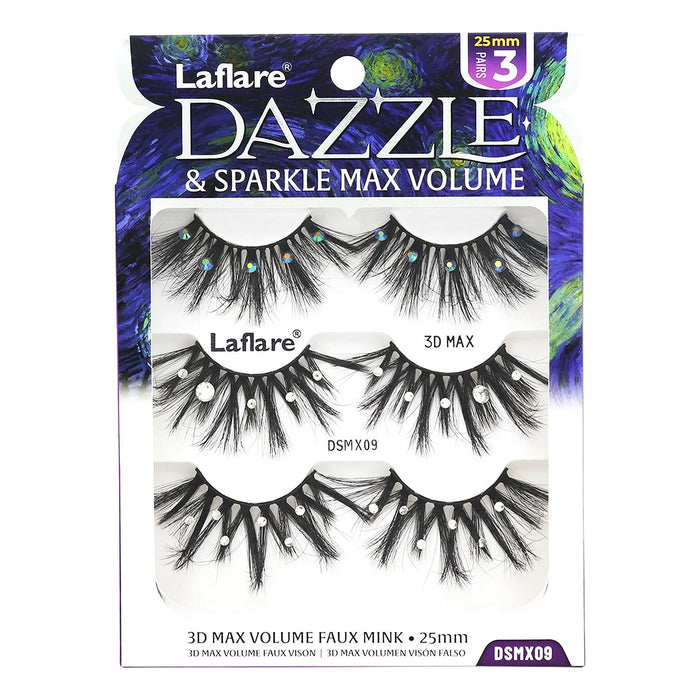 Laflare Dazzle & Sparkle 3D Max Volume Eyelashes 3 packs