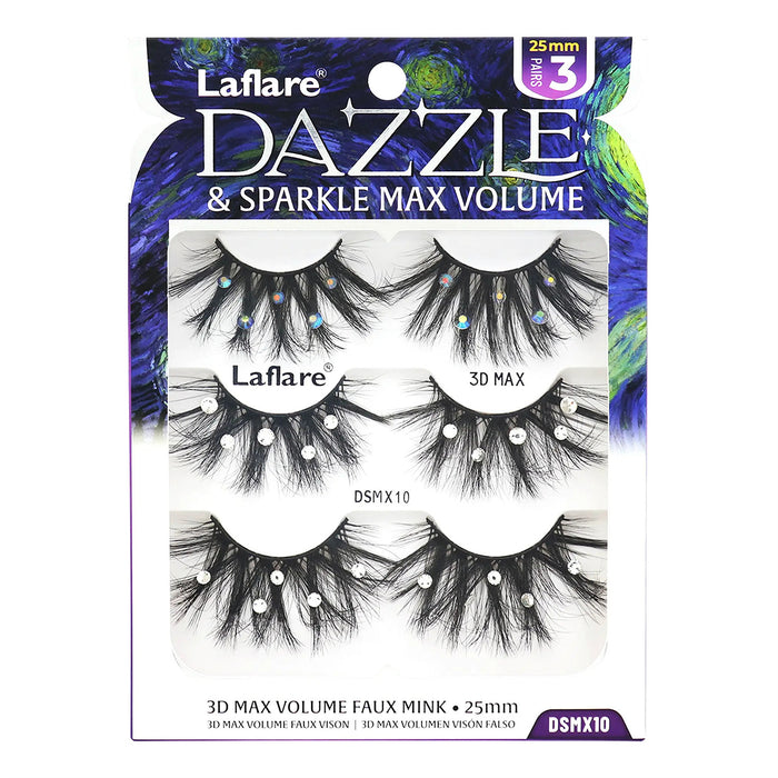 Laflare Dazzle & Sparkle 3D Max Volume Eyelashes 3 packs
