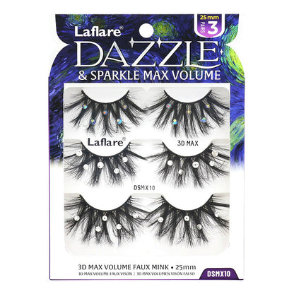 Laflare Dazzle & Sparkle 3D Max Volume Eyelashes 3 packs
