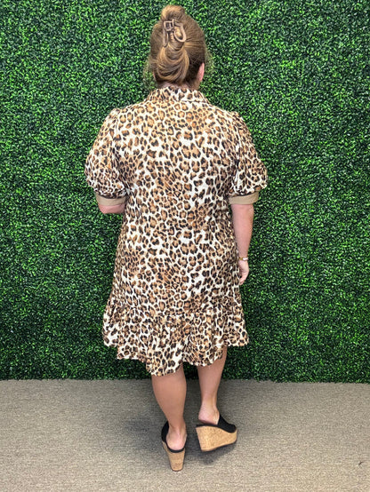 Leopard Button Down Dress