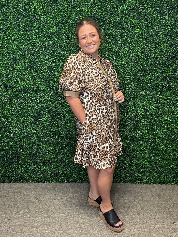 Leopard Button Down Dress