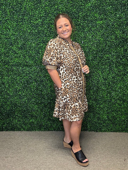 Leopard Button Down Dress
