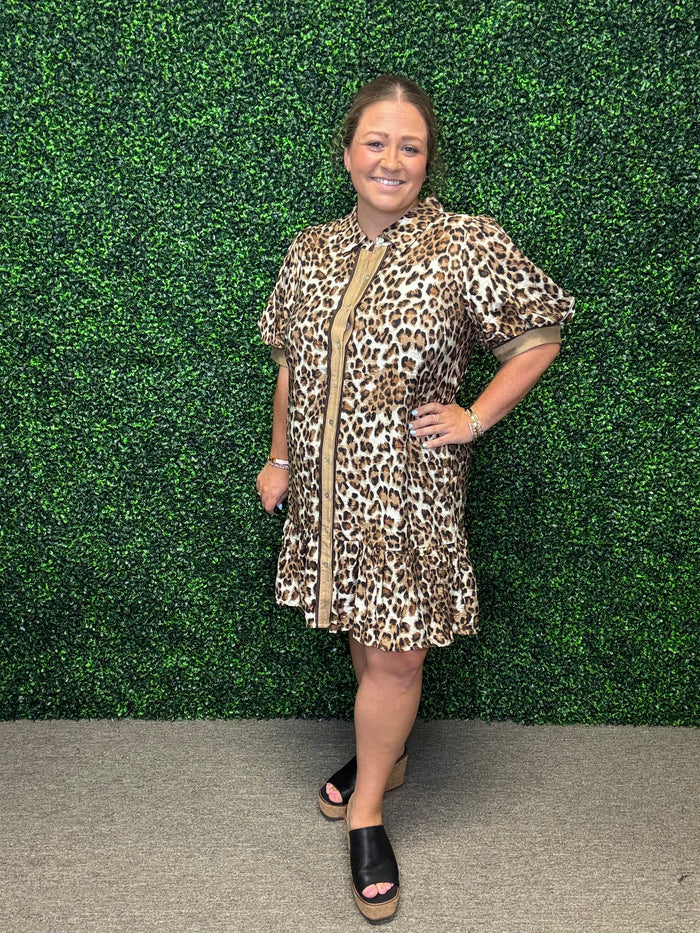 Leopard Button Down Dress