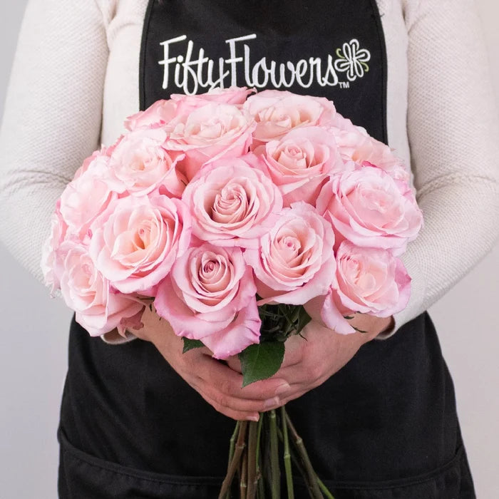 Light Pink Valentines Day Rose Special Apron - Image