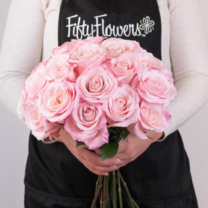 Light Pink Valentines Day Rose Special Apron - Image