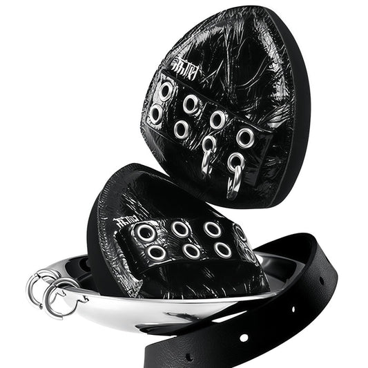 Lishu Punk Black Pineapple Soft Powder Makeup Puff 2 Pcs Set T5208