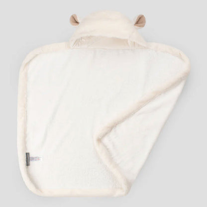 Little Linen Baby Plush Hooded Towel - Farmyard Lamb