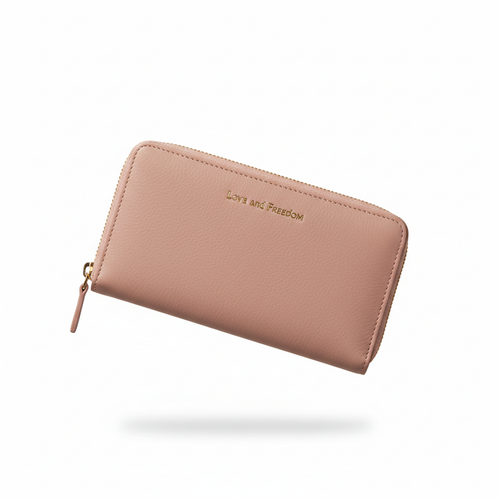 Love and Freedom Pink Wallet – White Background