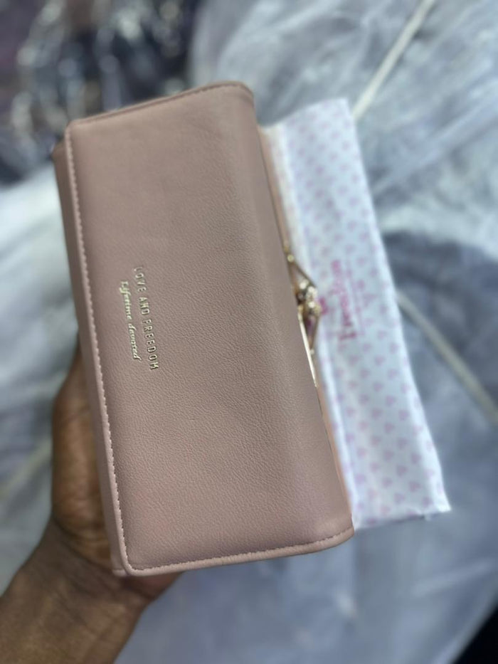 Love and Freedom Long Wallet – Pink