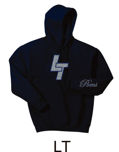 LT Poms Hooded Sweatshirt- 2 designs- Matte and Glitter
