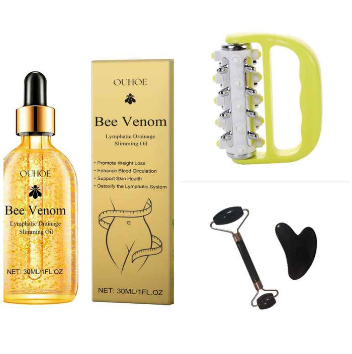 Lymphatic Drainage Oil Slimming Body Oil – Natural Detox & Firming | EELHOE Set oil + Gua sha + nmassager EELHOE COSMETICS