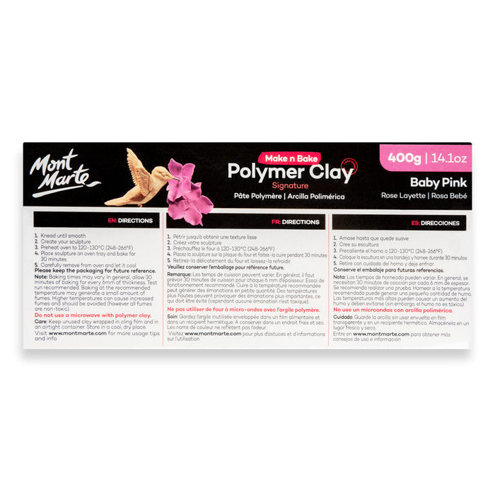 Make n Bake Polymer Clay Signature 400g (14.1oz) - Baby Pink