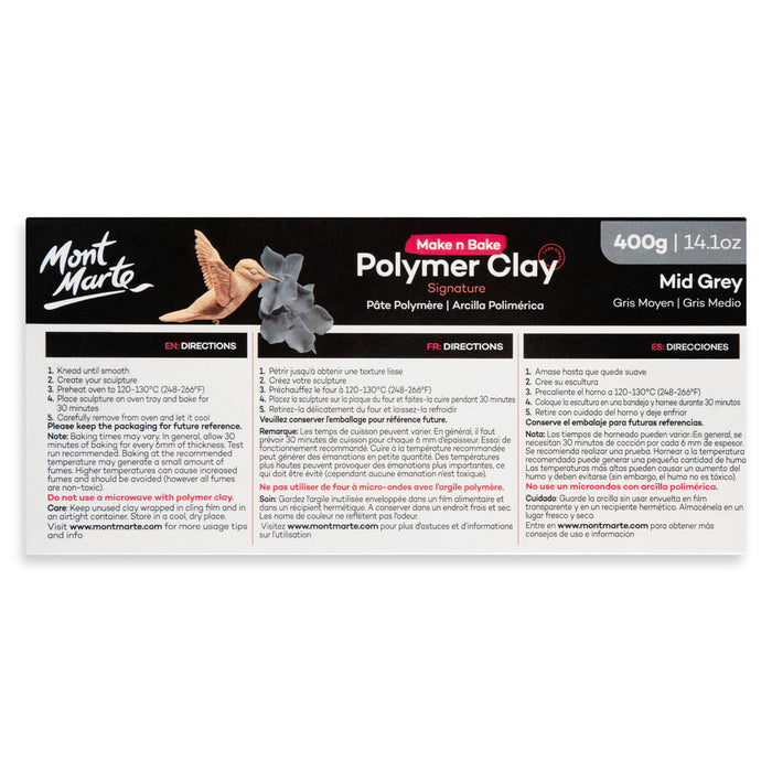Make n Bake Polymer Clay Signature 400g (14.1oz) - Mid Grey