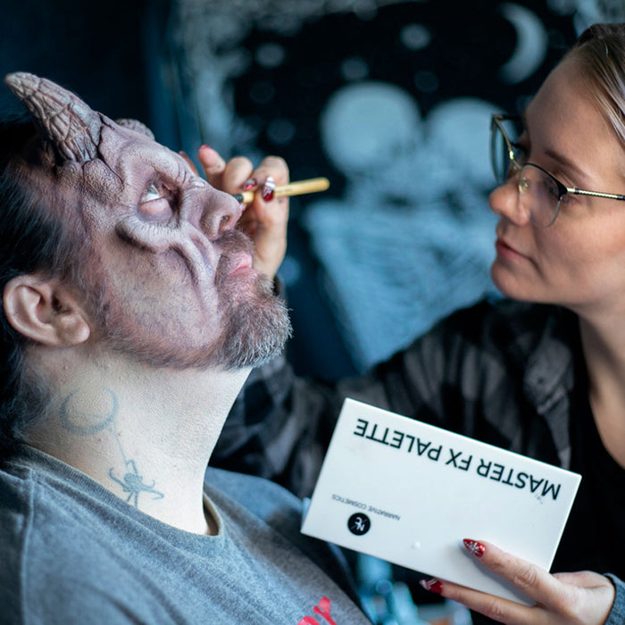 Master FX 18 Cream Palette in use on character SFX makeup