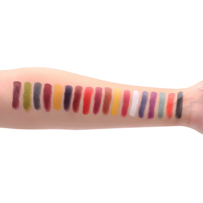 Master FX 18 swatches on skin showing all 18 SFX shades