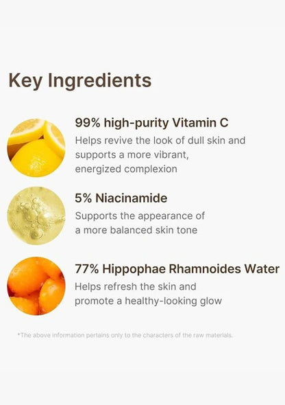 List of key ingredients with corresponding images and descriptions on a white background