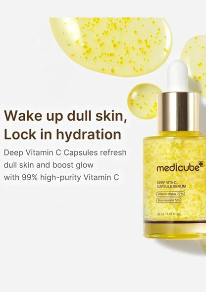 Medicube Deep Vitamin C Capsule Serum with text on a white background