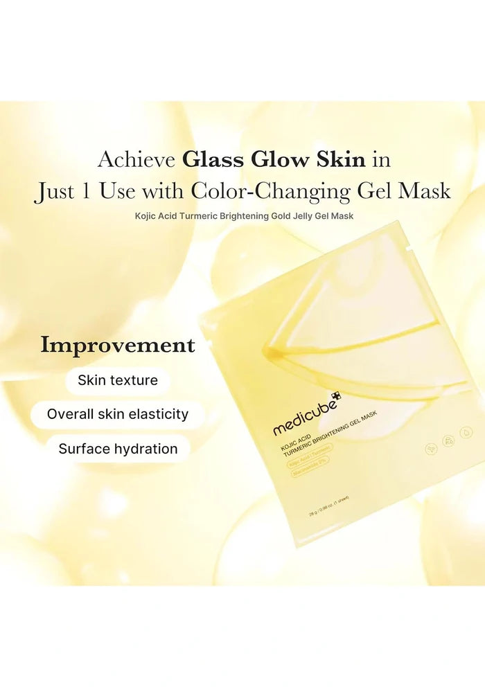 Color-changing gel mask packaging with text on a white background