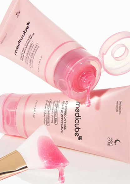 Pink skincare product with 'medicube' branding on a white background