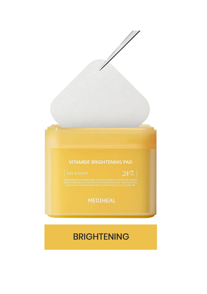 Mediheal Vitamin C Brightening Pad packaging with a white applicator on a white background