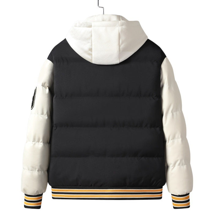 Men's Korean Style Hooded Winter Coat - Slim Fit Thermal Jacket Green