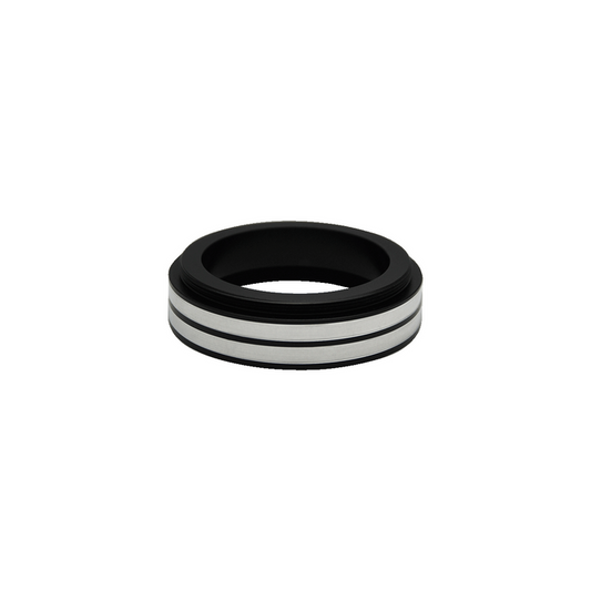Metal Ring Light Adapter for Stereo Microscopes, 55mm Thread (No Cover Glass), SKU SZ02044912, three quarter front view
