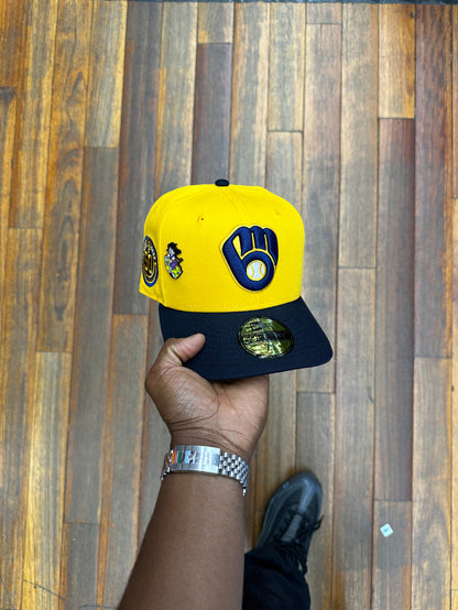 Milwaukee Brewers A-Gold Yellow & Navy Grey UV 50Th