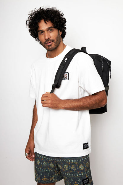 Mochila Nera Reciclada Negra con Verde