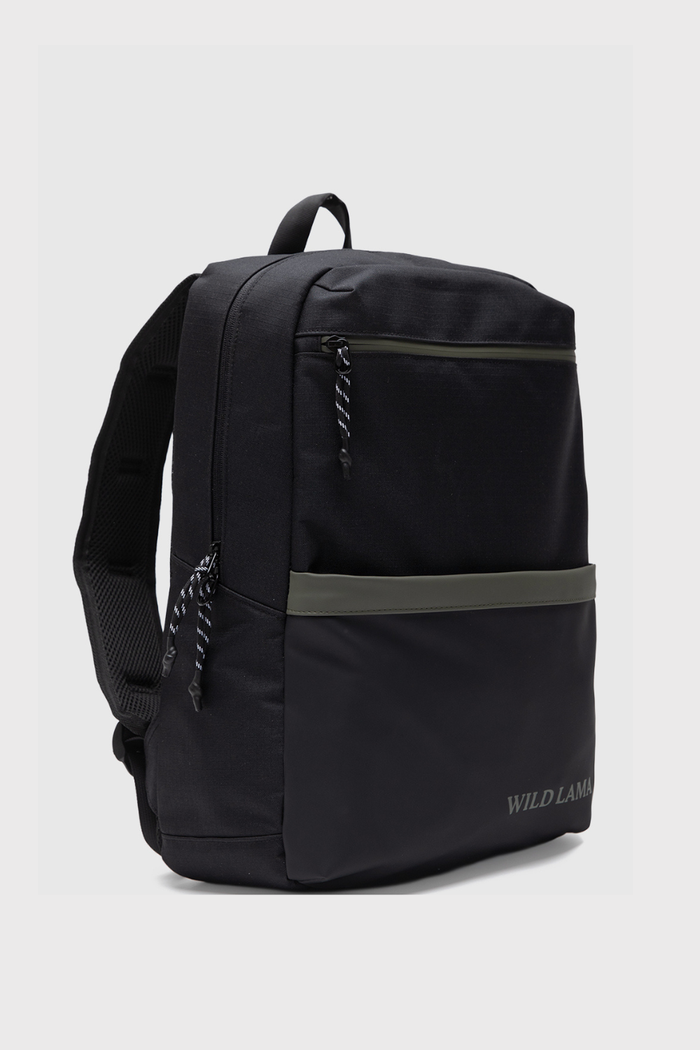 Mochila Nera Reciclada Negra con Verde