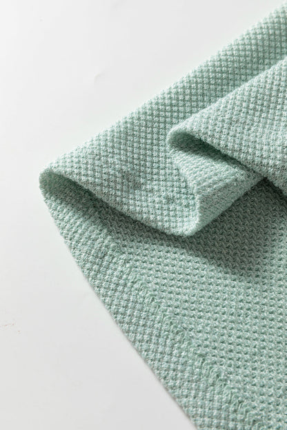 Moonlight Jade Textured Raglan Sleeve Knit Loose Top