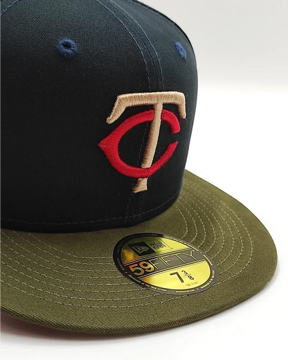 New Era 59fifty fall tones Minnesota Twins anniversary patch hat - navy, olive