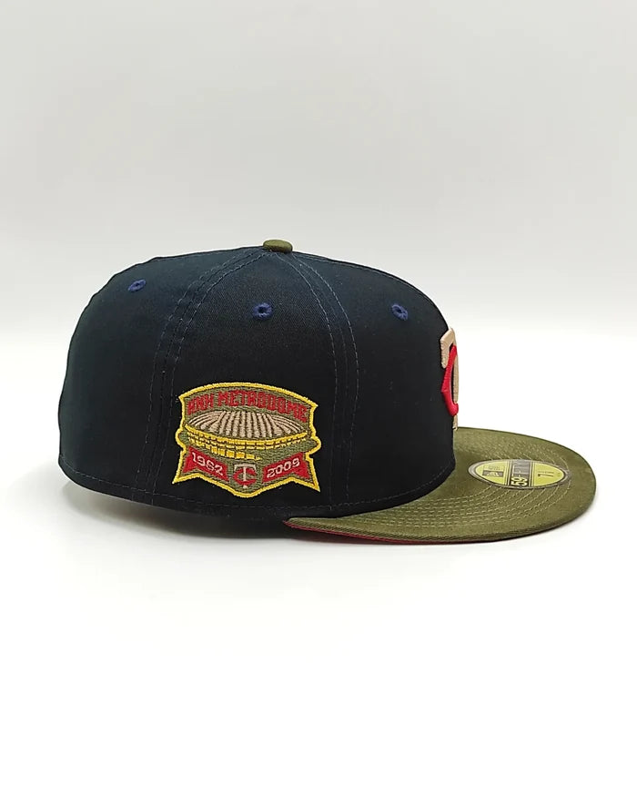 New Era 59fifty fall tones Minnesota Twins anniversary patch hat - navy, olive
