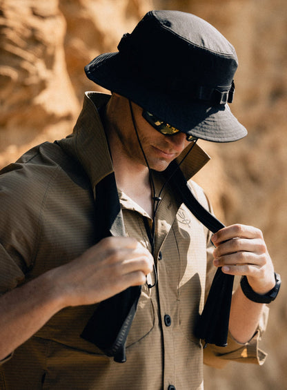 Creative Image Of New Era Desert Bucket Hat In Obsidian Black (ITF)