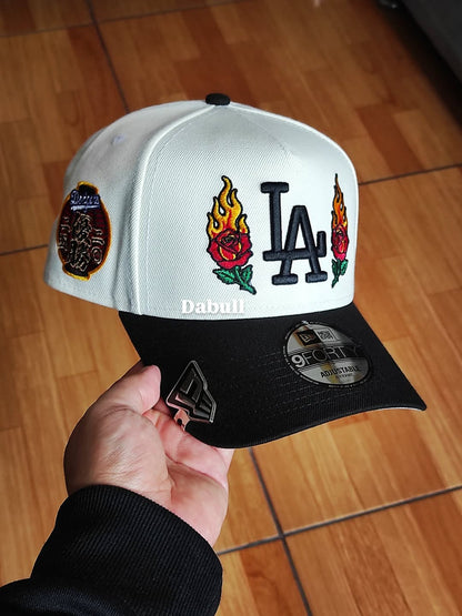 New Era Los Angeles Dodgers World Series Champions 2025 Fire Rose Black Prime Edition 9Forty A Frame Snapback