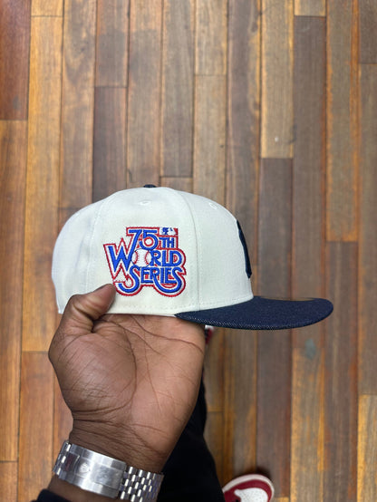 New York Yankees Chrome Creme White & Denim Visor 75th