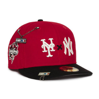 New York Yankees X Mets Red and Black 2000 World Series