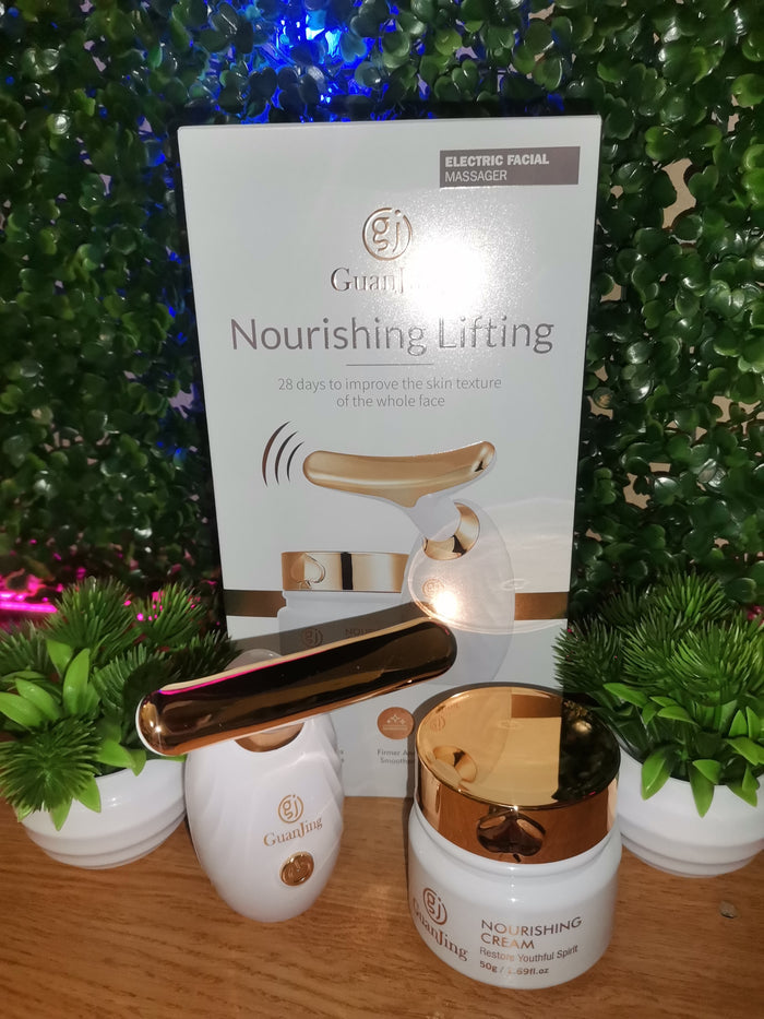 Nourishing Lifting Electric Facial Massager & Cream